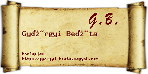 Györgyi Beáta névjegykártya