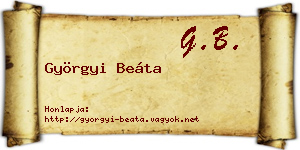 Györgyi Beáta névjegykártya